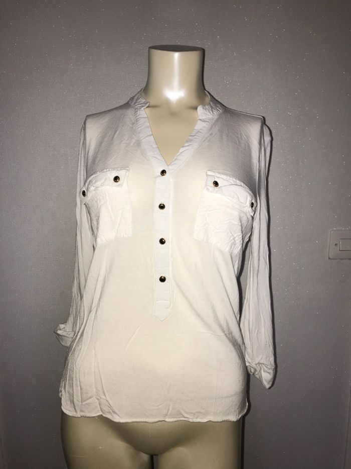 Top manches longues / blouse style saharienne - photo numéro 3