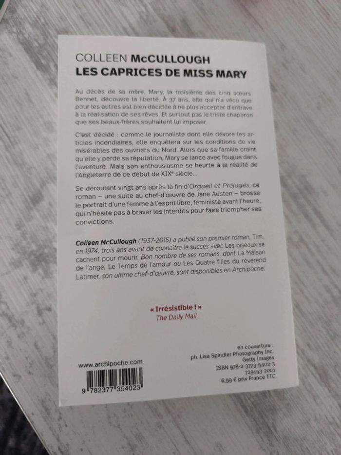Les caprices de miss Mary. Colleen mc cullough - photo numéro 2