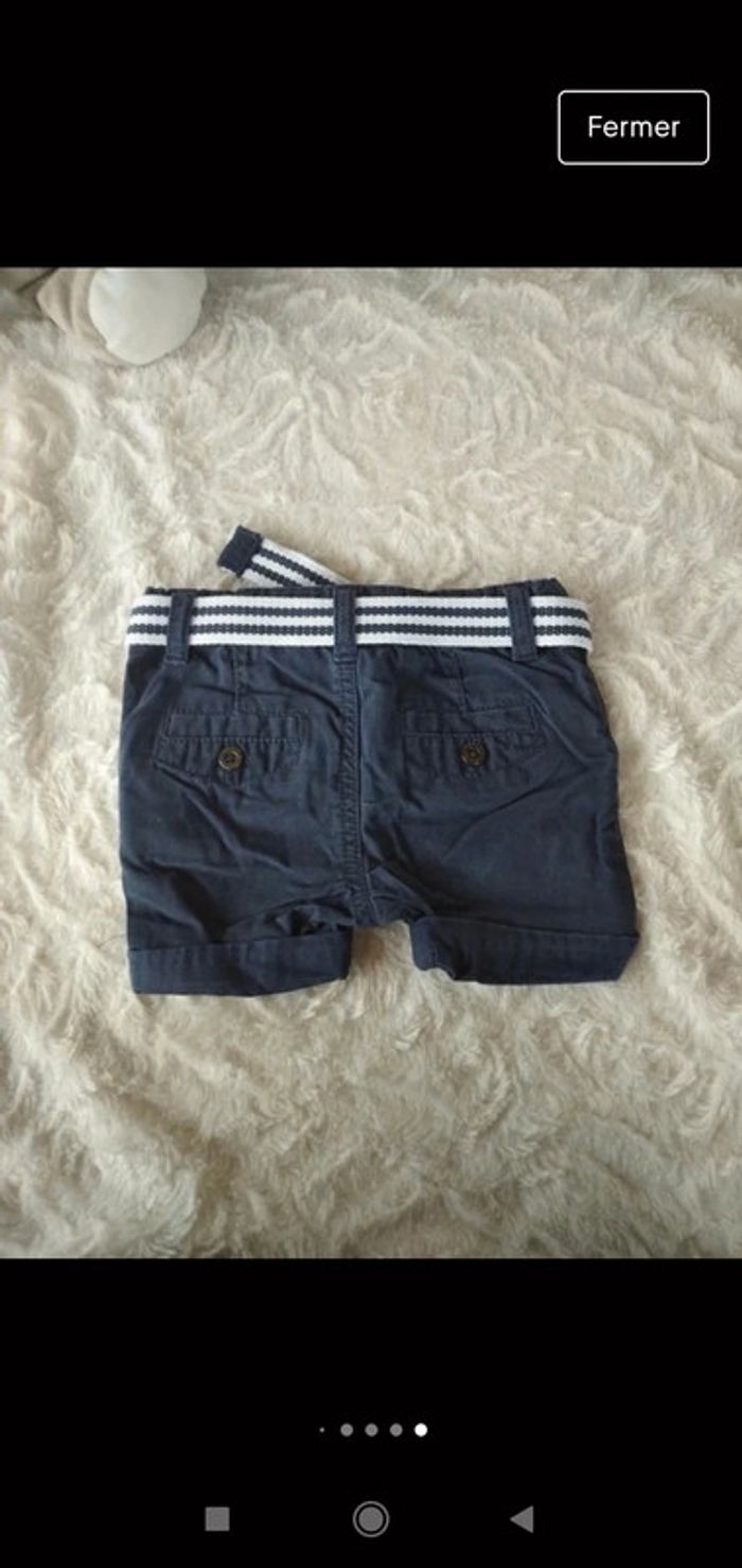 Short Garçon 6 mois avec ceinture Petit Pirate Gémo 100% coton - photo numéro 11