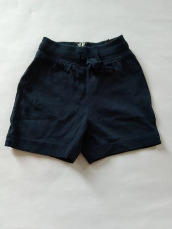 short en coton bleu marine H&M fille 6 mois