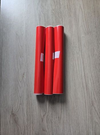 Vinyle adhesif permanent rouge pompier pour machine de découpe (3 x 1m )