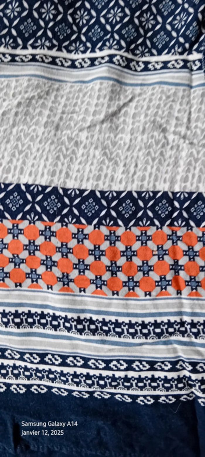 Tunique longue esprit bohème motif mosaïque bleu femme XL camaïeu - photo numéro 15