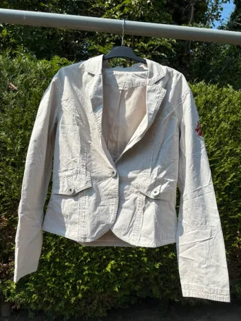 Blazer crème brodé vintage – Marque non précisée