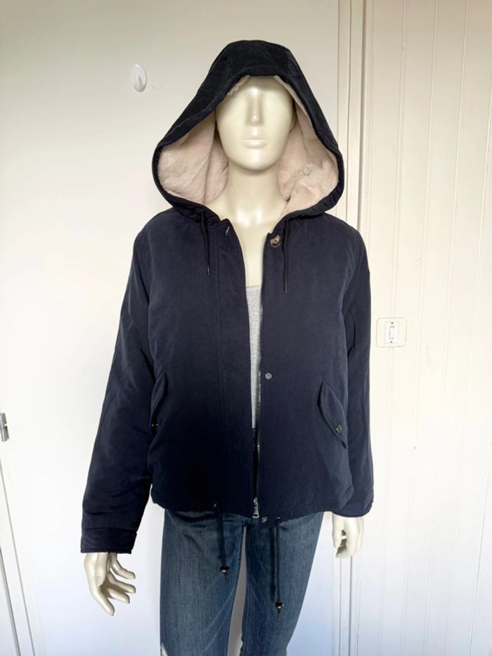 Manteau à capuche doublé ONLY – Taille L – bleu marine – Neuf avec étiquette - photo numéro 17