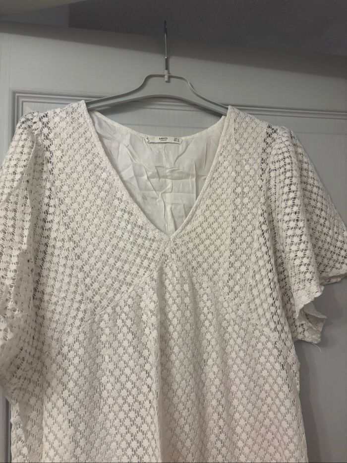 Robe en dentelle manches courtes mango S - photo numéro 3