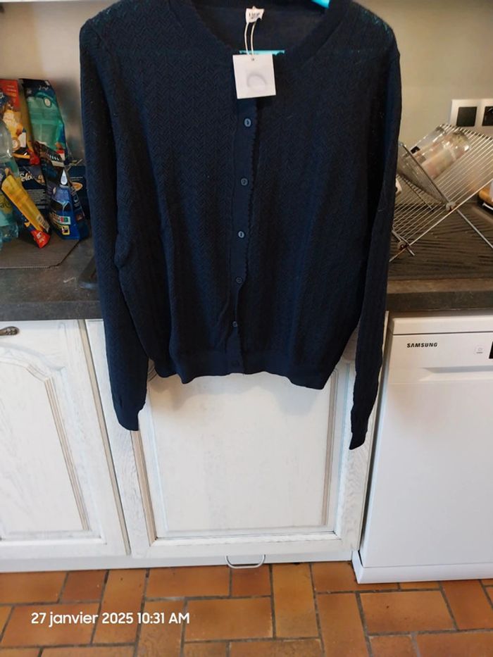 Cardigan en maille pointelle - LA REDOUTE COLLECTIONS - taille XL - photo numéro 6