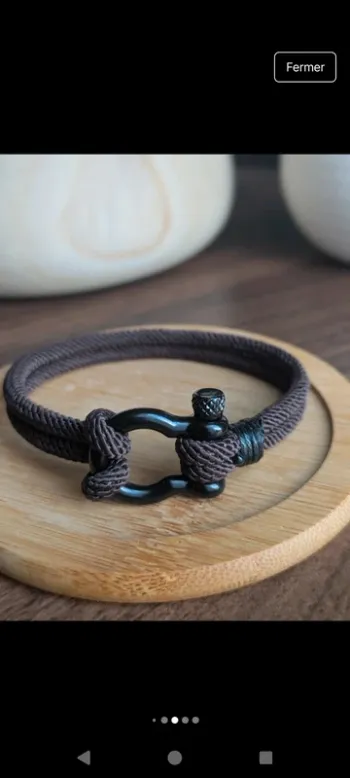 Bracelet marin cordon marron inspiration Fred idée cadeau fête des pères