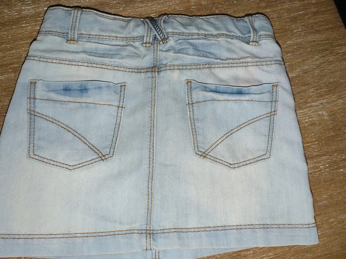 Petite jupe jean droite 4 ans tao - photo numéro 2