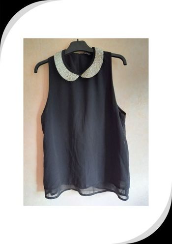 Blouse tunique noire fluide taille M