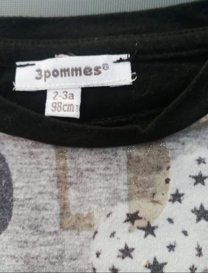 Tee-shirt ML 2-3 ans fille 3 pommes - photo numéro 2