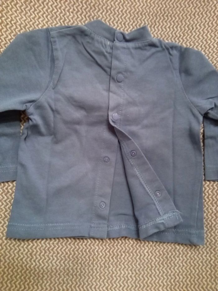 T-shirt manche longue bleu T.12 mois - Culbuto - photo numéro 3