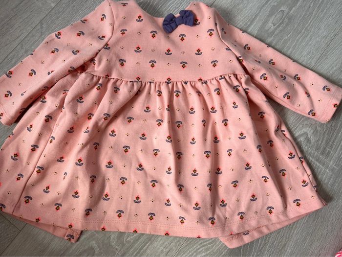 Robe hiver saumon et violet 9 mois