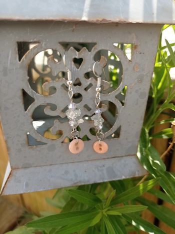 Boucles d'oreilles cristal de roche et boutons