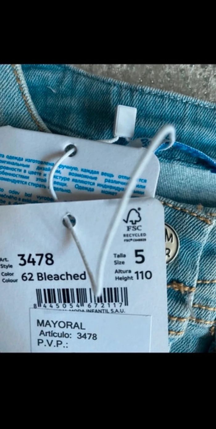 Mayoral veste en jean taille 5 ans neuve - photo numéro 7