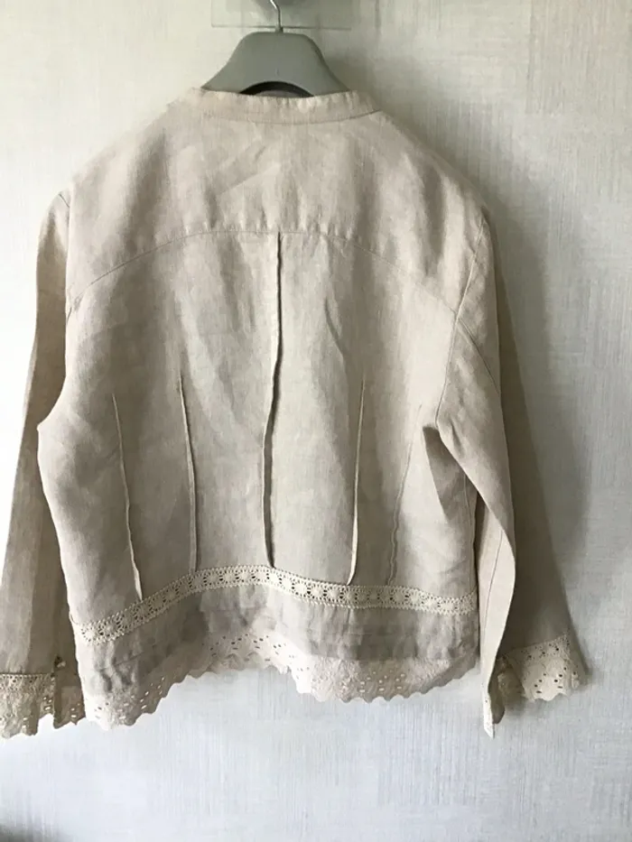 Petite veste en lin beige - photo numéro 2