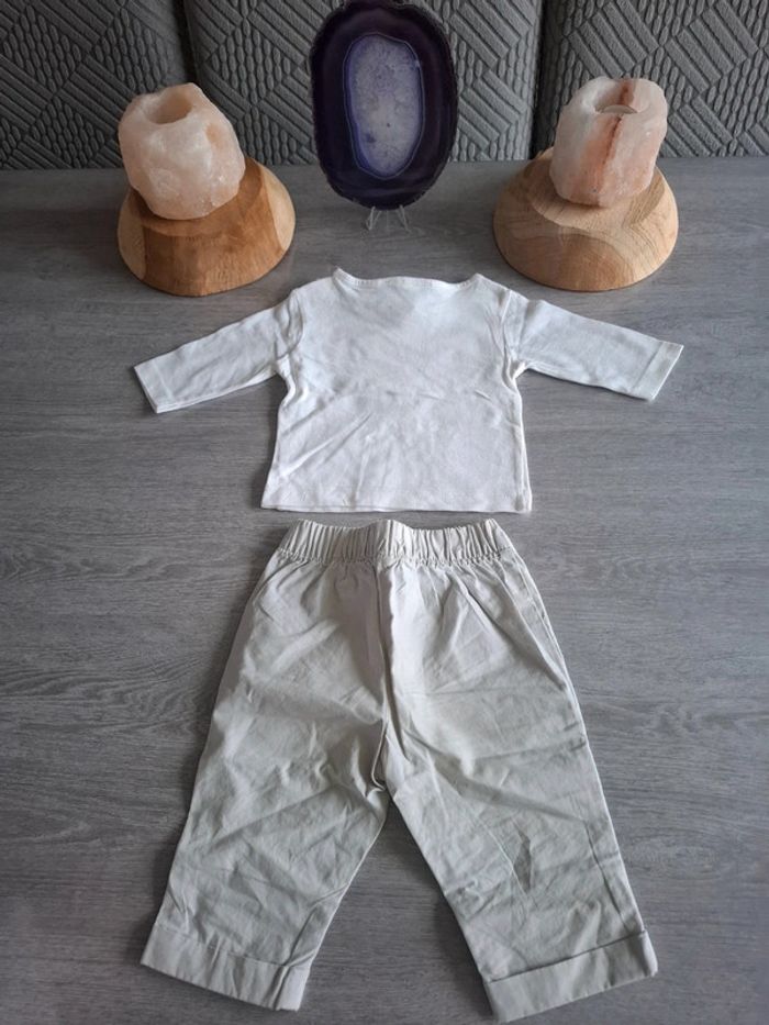 Ensemble bébé 1 mois pantalon et t-shirt - photo numéro 6