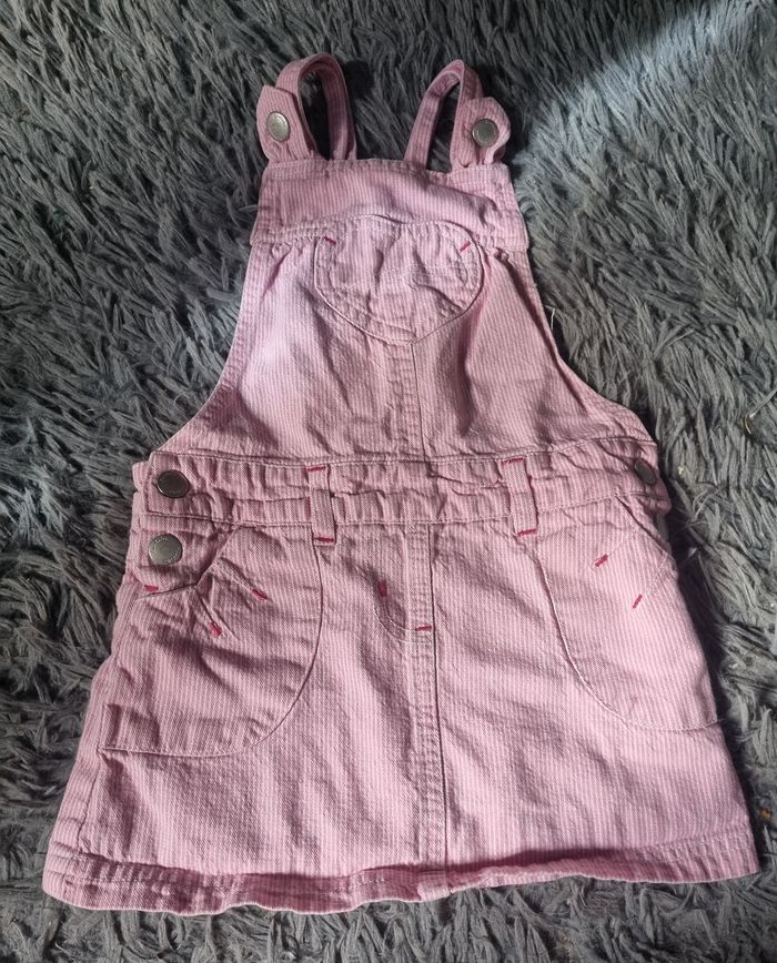 Robe salopette rose à rayures 36mois