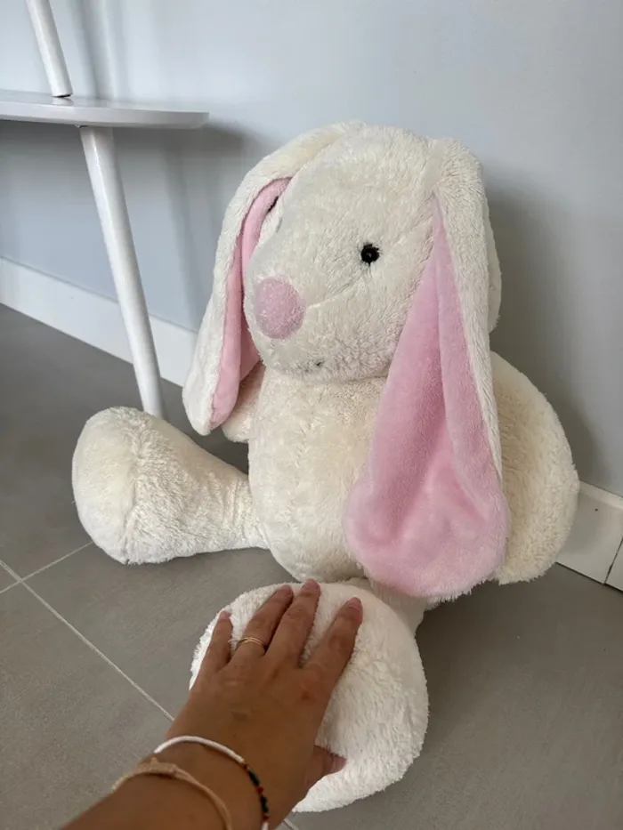 Grosse peluche lapin pour enfants ou bébé cadeau ou décoration - photo numéro 2