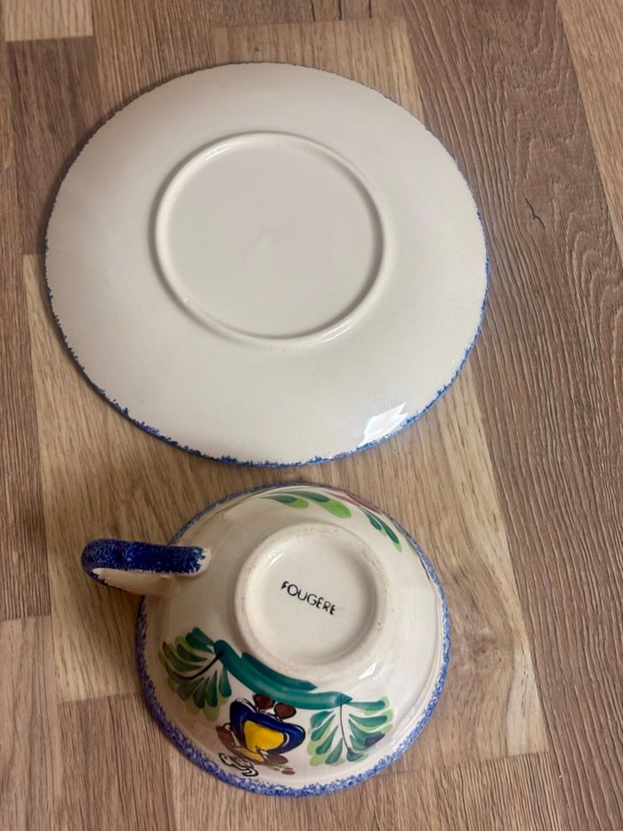 Tasse et sa soucoupe vintage Fougère - photo numéro 4