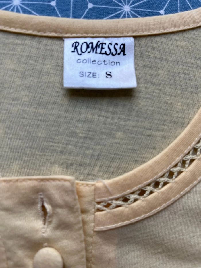 Débardeur femme Romessa taille S vintage couleur jaune bon état - photo numéro 3