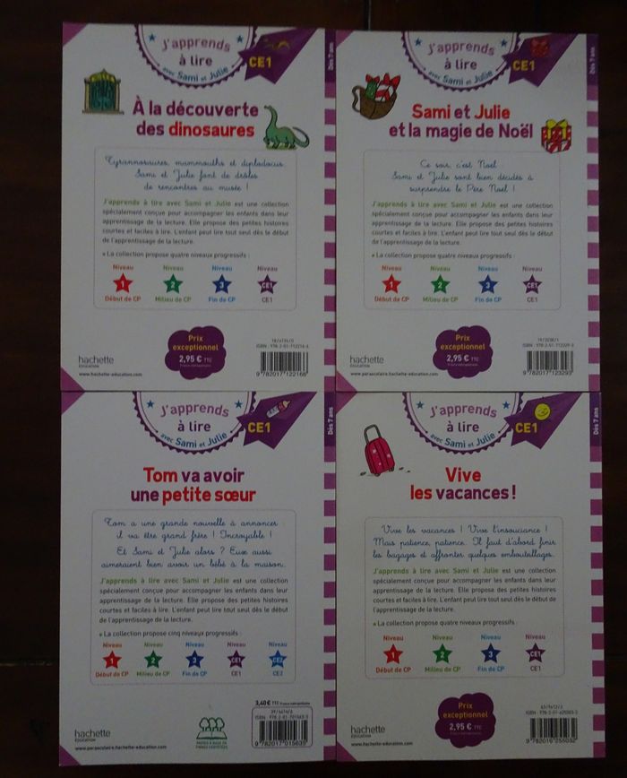 Lot de 4 livres d’apprentissage enfant pour le CE1 – J’apprends à lire avec Sami et Julie - photo numéro 2