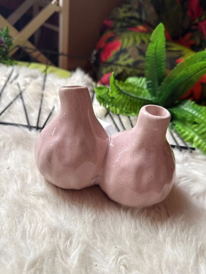 Petit Vase double, soliflore, rose