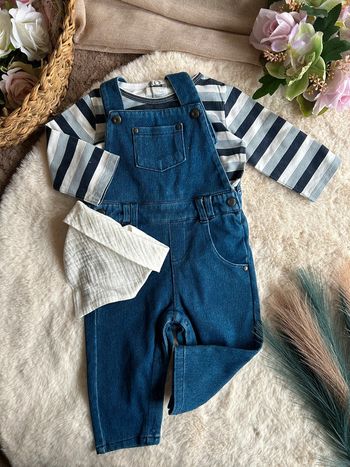 Salopette/t-shirt ML 6 mois