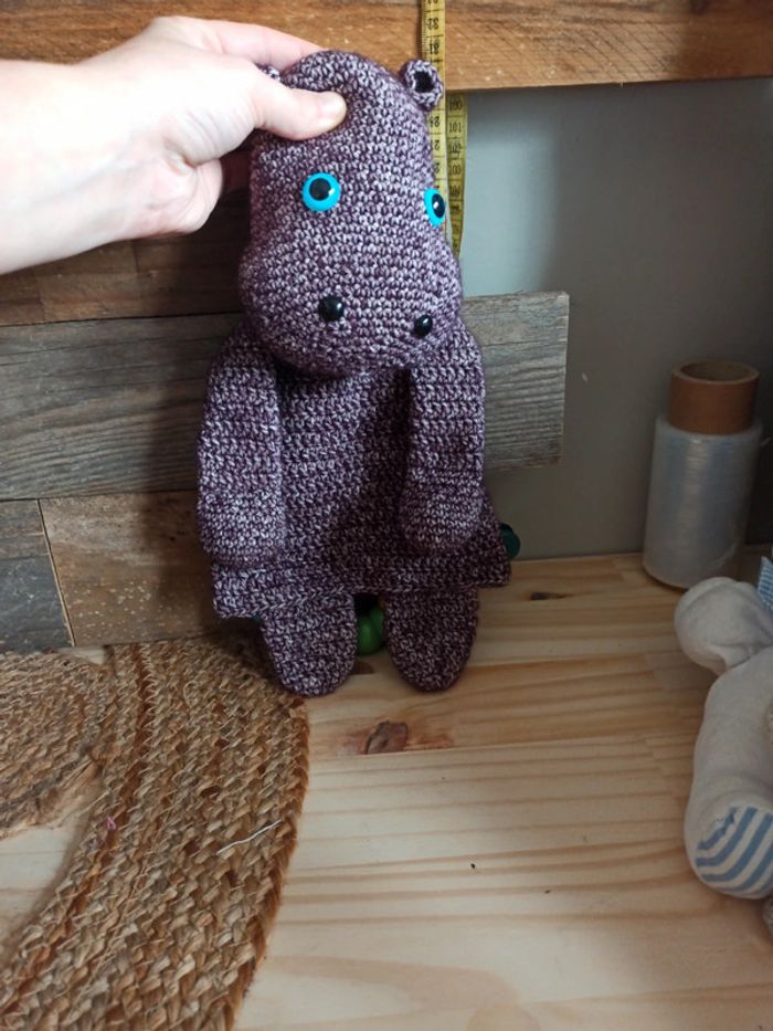 Doudou crochet hippopotame tbe - photo numéro 6