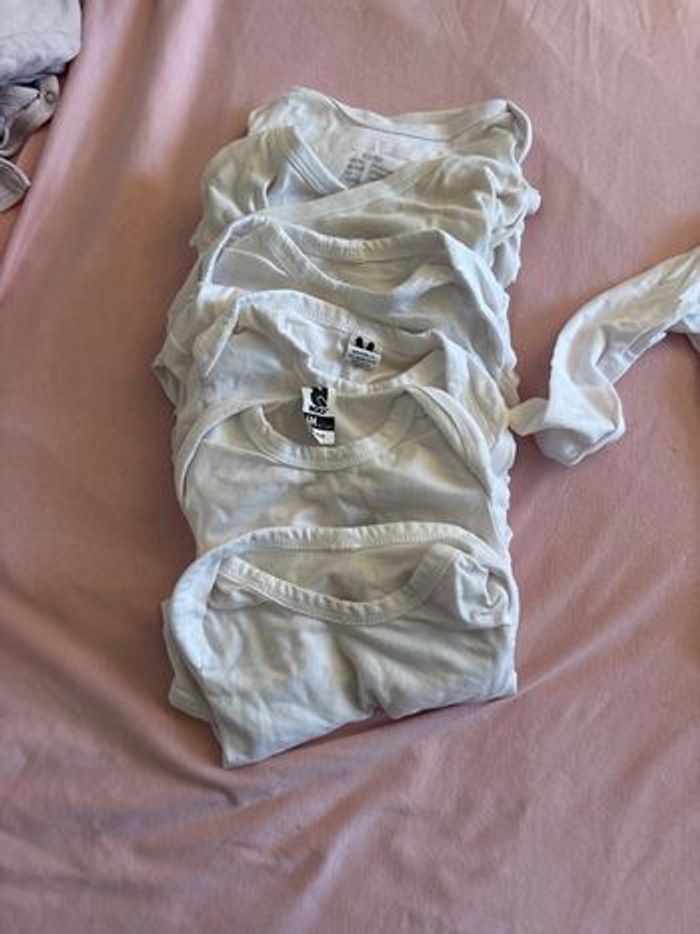 6 mois - 7 bodies blancs manches longues - photo numéro 2