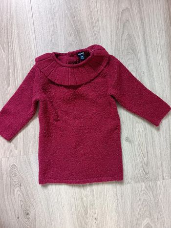 Robe chaude manches longues bordeaux Kiabi fille 12 mois