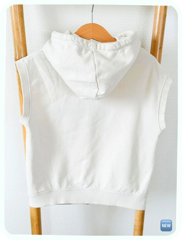 Sweat-shirt sans manches à capuche Blanc Zara Taille - photo numéro 2