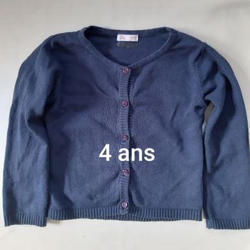 Gilet bleu marine fille - DPAM - 4 ans