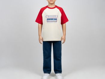 T shirt beige et rouge 12 ans CREEKS