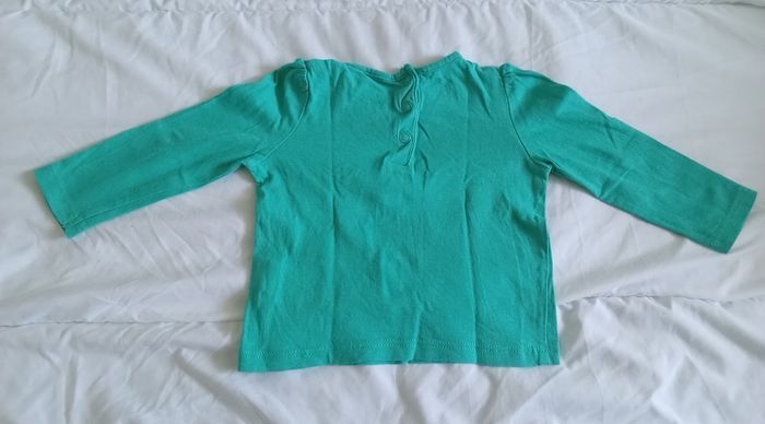 T-shirt ML bleu hérisson 6 mois - photo numéro 2