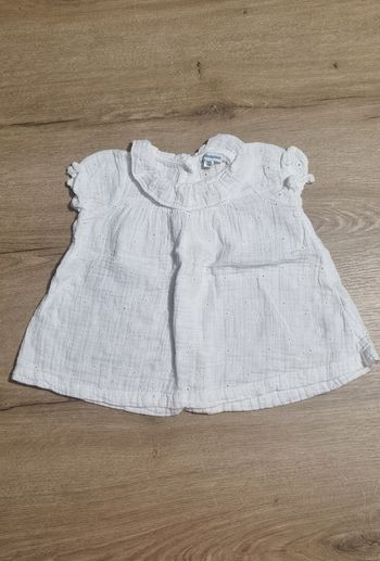Blouse MC gaz de coton 12 mois