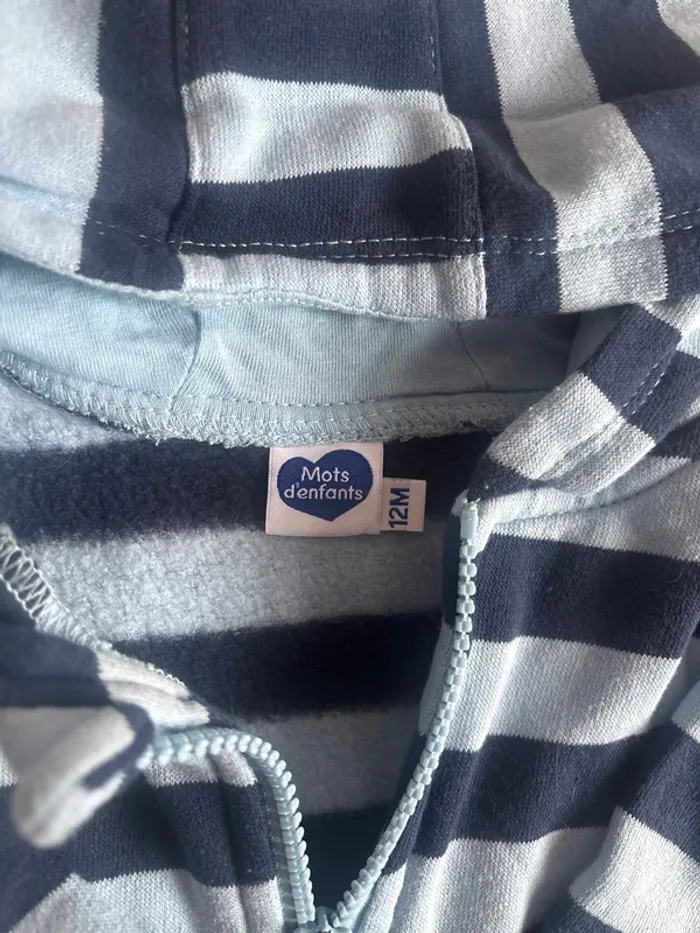 Veste marinière bleu 12mois en très bon état - photo numéro 2