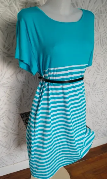 Superbe robe marinière femme grande taille 42 44 46 48