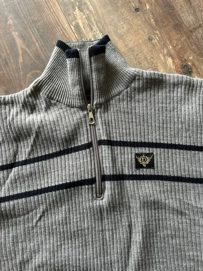 Pull gris col montant 50% laine - photo numéro 2