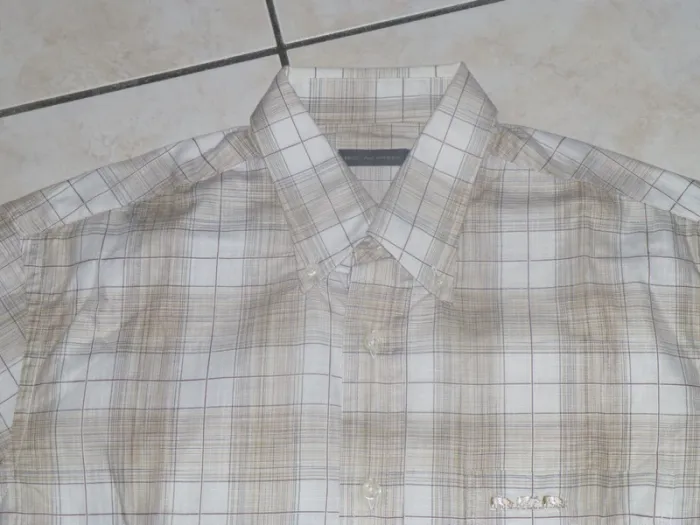 chemise manche courte Mise au Green  blanche à carreaux M - photo numéro 2