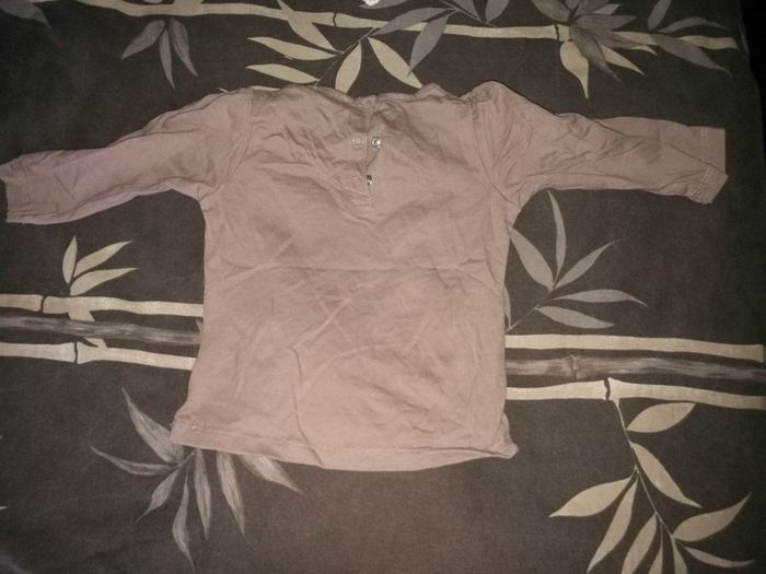 Tee shirt manches longues marron 12 mois - photo numéro 3