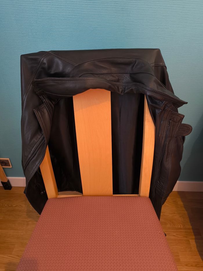 Blouson homme simili cuir noir - photo numéro 2