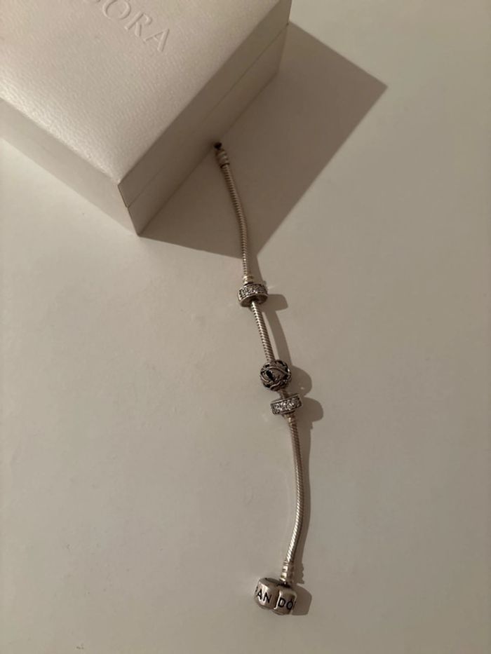 Bracelet femme pandora + 3 breloques neuf - photo numéro 3