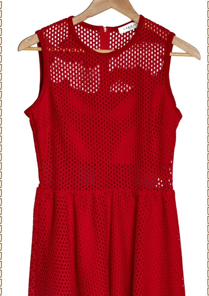 Robe rouge résille Sandro Paris Taille 38 - photo numéro 3