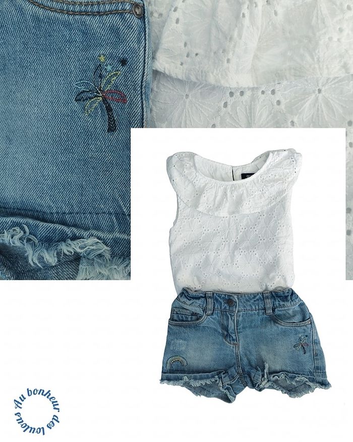 6 ans ensemble été blouse Okaïdi et short Tape à l'oeil