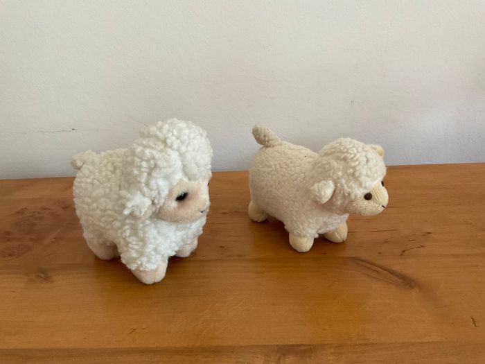 Peluche lot de 2 moutons blanc - photo numéro 2
