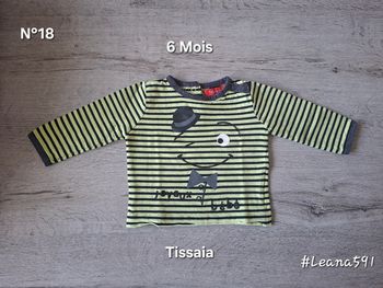 🌷N°18🌷Tee-shirt Longues Manches - Tissaia - 6 Mois🌷