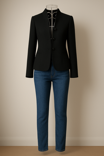 Veste blazer noire élégante – coupe féminine & chic intemporel