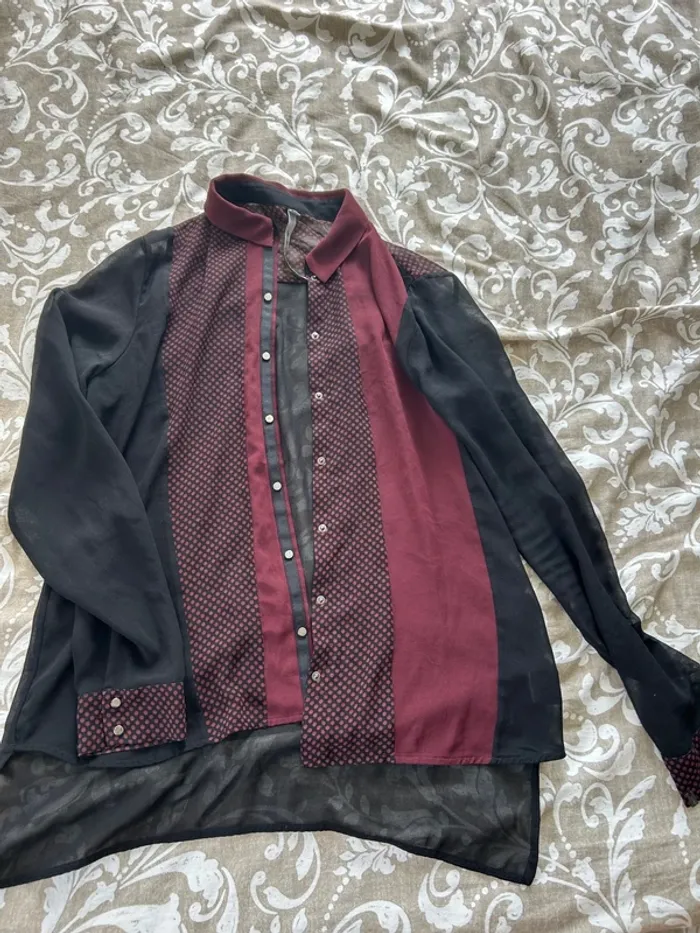 Chemise noir bordeaux cop copine taille 38