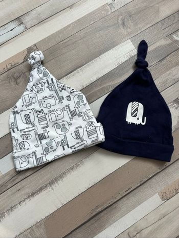 Bonnet de naissance bébé garçon 0-1 mois
