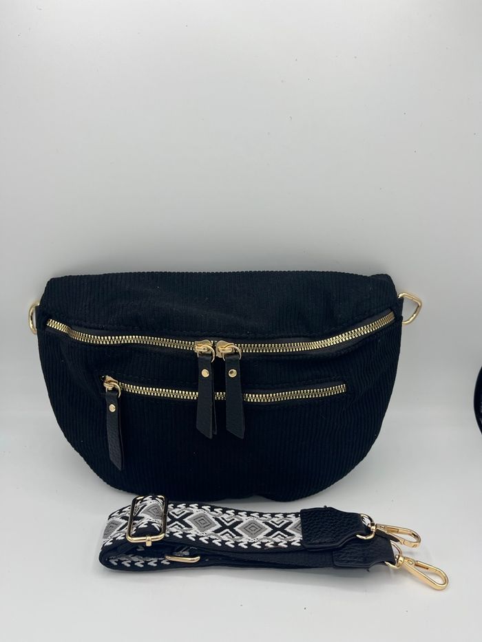 Sac banane bandoulière velours - photo numéro 3